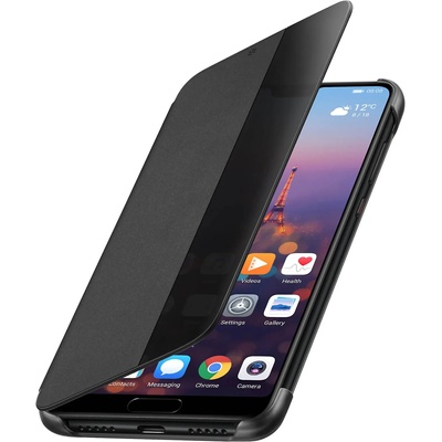 Huawei Оригинален калъф Flip View за Huawei P20 - Черен