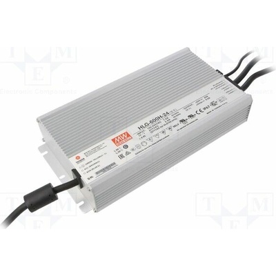 MEAN WELL HLG-600H-24 Napájecí zdroj: spínaný; LED; 600W; 24VDC; 25A; 90÷305VAC; IP67