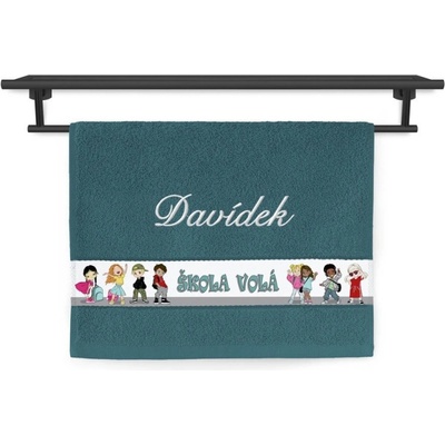 Povlečení Plus dětský ručník se jménem 30 x 50 cm škola volá smaragdová