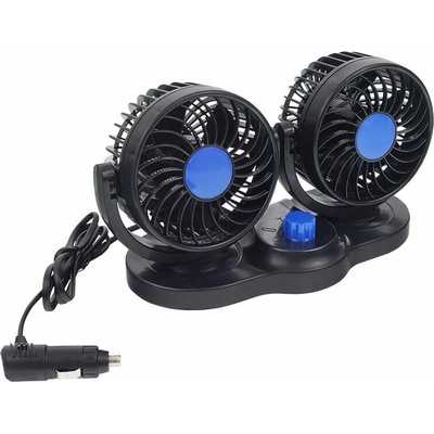 Ventilátor do auta dvourychlostní Turbo 2 x 10 cm 12V