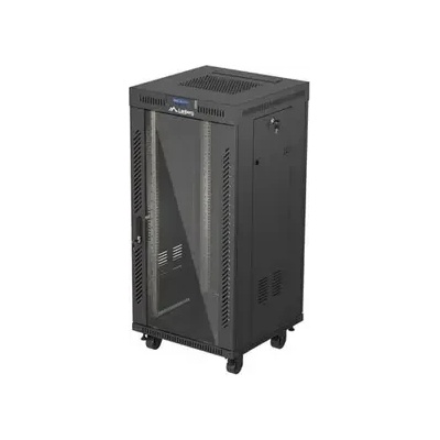 Lanberg Комуникационен шкаф, Lanberg Rack Cabinet 19" Free-Standing 24U/600X600 (FlAT Pack) With Glass Door LCD Black V2 (FF01-6624-12BL)
