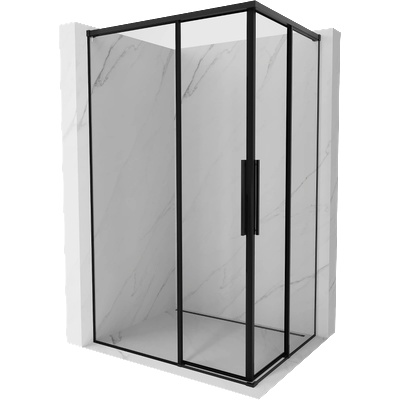 Mexen Rox Duo плъзгаща се душ кабина 120 x 75 см, черна рамка, черна - 8C2D-120-075-70-70 (8C2D-120-075-70-70)