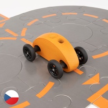 Trihorse Autíčko Finger Car oranžové s puzzle skladačkou