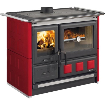 Nordica ROSA XXL MAIOLICA sporák 8,5 kW, s velkou troubou, bordó