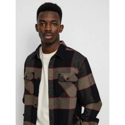 Brixton Bowery Flannel Ls heather grey/charcoal