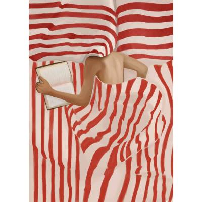 Plagát, Obraz - Reading In Bed, Flow Line, 30 × 40 cm
