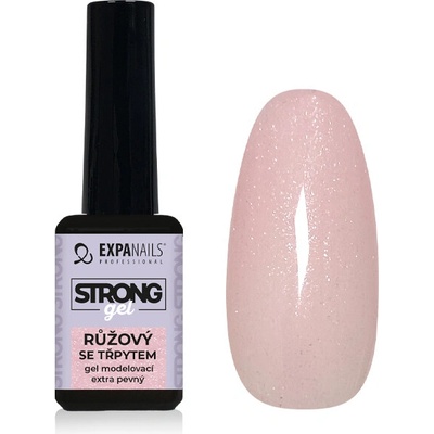 Expa nails Uv Led modelovací vícefázový gel strong růžový třpyt 11 ml