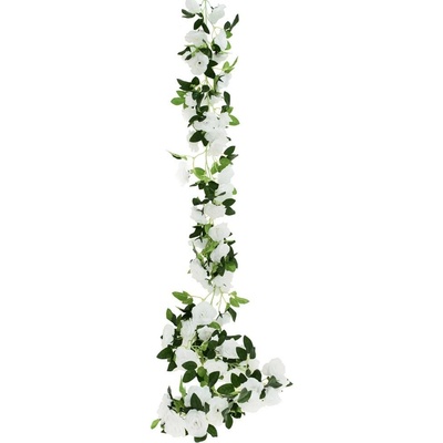 GIRLANDA RUŽA BIELA, ZELEŇ 168CM