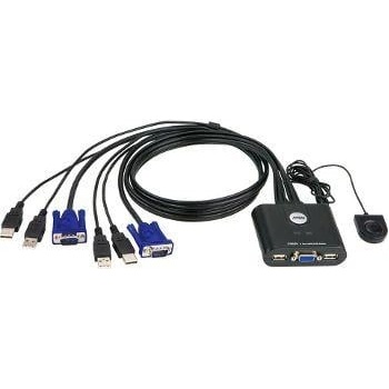ATEN 2-Port USB VGA Cable KVM Switch with Remote Port Selector (CS22U-A7)