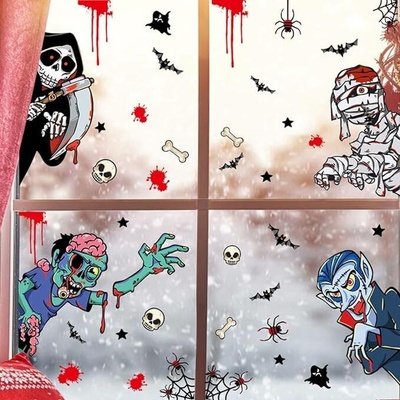 Halloweenské samolepky na okno 4 listy