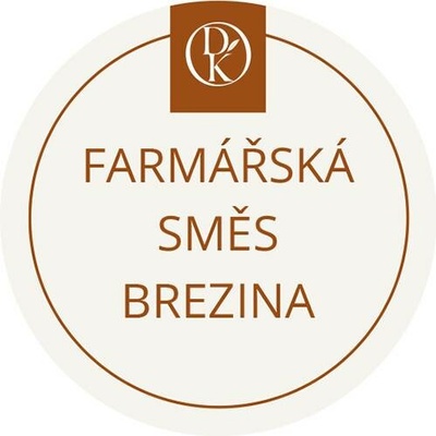 Davídkovo koření Etiketa Farmářská směs BREZINA béžová průměr 4,5 cm 1 ks