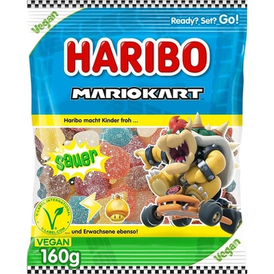Haribo Mario Kart Sauer Vegan kyslé 160 g