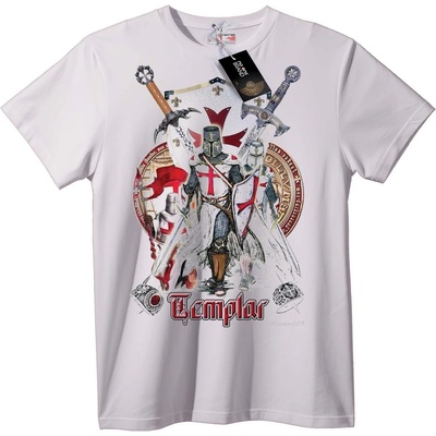 NOONEBRAND Тениска Рицар Тамплиер - 2XL, White