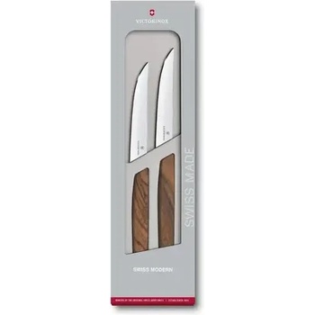 Victorinox Комплект ножове за стек Victorinox Swiss Modern, два броя, 12 см, орех (6.9000.12G)