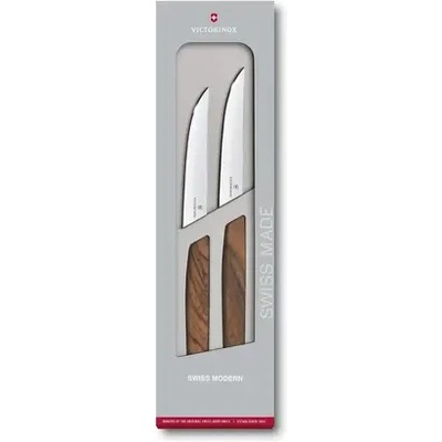 Victorinox Комплект ножове за стек Victorinox Swiss Modern, два броя, 12 см, орех (6.9000.12G)