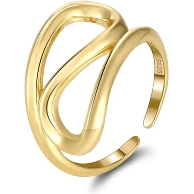 Majya Stříbrný nastavitelný prsten CHRISTL pozlacený 11389