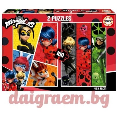 Educa Пъзел educa 19969 - 2 х 100 части - Калинката и черния котарак (edu19969)