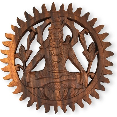 Závěsná dřevěná dekorace Shiva - 20 cm