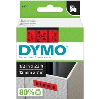 Dymo originální páska do tiskárny štítků, Dymo, 45017, S0720570, černý tisk/červený podkla 45017