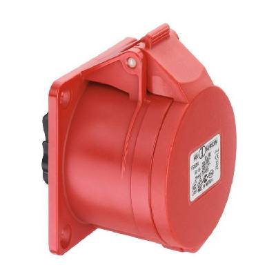 Индустриален трифазен червен евро контакт за панел abl f41s300, cee, 16a, 400v, 4p, ip44 (f41s300)