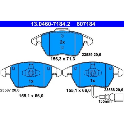 Sada brzdových destiček ATE 13.0460-7184 (AT 607184) -... | Zboží Auto