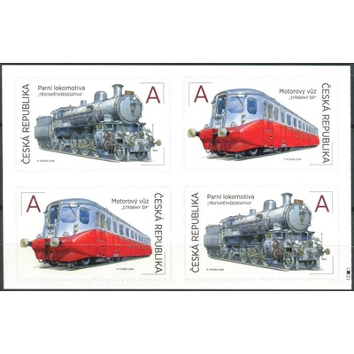 Česká pošta (2018) Pof. 995 - 996 ** (4-bl) - Česká republika - Svět na kolejích II. (samolepící)