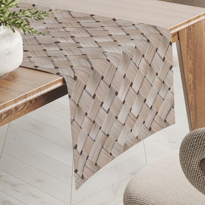 Biante Dekoračný behúň Terra TRA-002 Béžový pletený vzor 35x140 cm