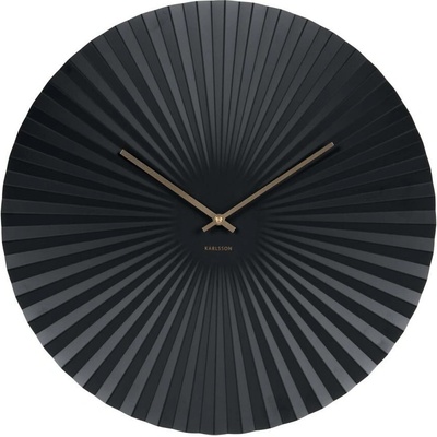 Present Time Černé kulaté nástěnné hodiny Trivet 50 cm