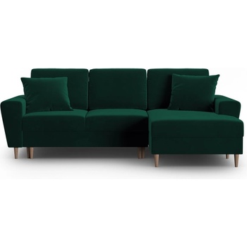 Cosmopolitan Design Зелен кадифен разтегателен ъглов диван с място за съхранение (десен ъгъл) Kyoto - Cosmopolitan Design (COS_RCF_2_F2_KYOTO6)