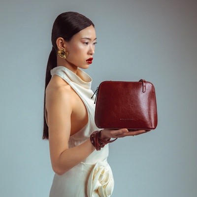 Noelia Bolger kabelka crossbody Tmavě červená NB 0115 TCV