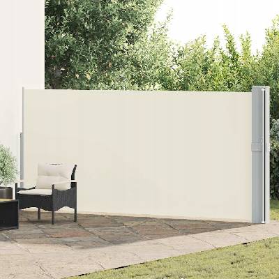 vidaXL Zatahovací boční markýza / zástěna 170 x 1200 cm krémová