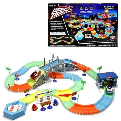 Alltoys Variabilní dráha svítící ve tmě 220 dílů