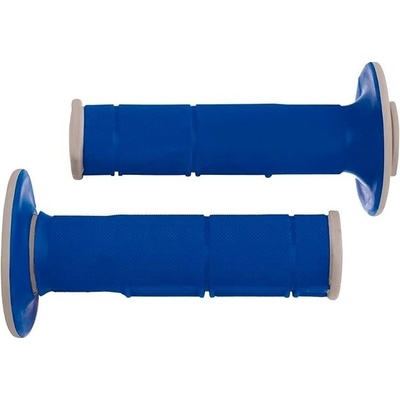 RTECH gripy Racing dvojvrstvové, mäkké, modro-sivé, pár, dĺžka 116 mm