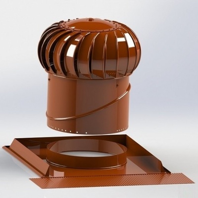 HPi Set 1 pro šikmou střechu s ventilační turbínou Lomanco BIB 12 a univerzální základnou černá