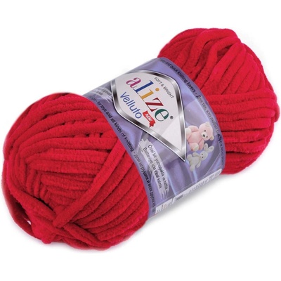 Pletací žinylková příze Alize Velluto 100 g Varianta: 6 (56) červená, Balení: 1 ks 51233/126298/239005