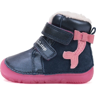 D.D.Step W073-52684 dětské zimní barefoot boty mořská panna modrá