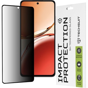 Techsuit Протектор за Oppo Reno12 F 4G / Reno12 F 5G / Reno12 FS - 111D Privacy Full Glue - Черен