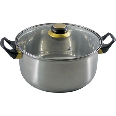 Elekom Тенджера инокс 8 л. , Стъклен капак, Лека