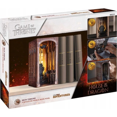 House of the Dragon Tiny Adventures Book Nook Mini Diorama Iron Throne
