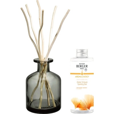 Maison Berger Paris Dárková sada Aroma Energy difuzér šedý + náplň Čerstvé tonikum 200 ml