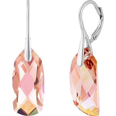 Preciosa Stříbrné náušnice Preciosa Crystal Bay s českým křišťálem, růžové 6261 69