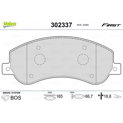 VALEO Sada brzdových platničiek kotúčovej brzdy 302337