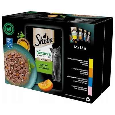 Sheba Nature’s Collection s kuřecím krůtím tuňákem a lososem v omáčce 12 x 85 g