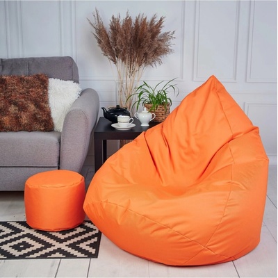 Supplies veľký sedací vak outdoor relax nesnímateľný poťah z polyesteru oranžový