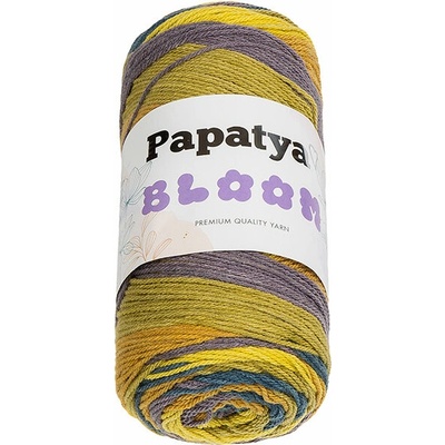 BELLATEX Priadza Papatya Bloom 100 g, 05 žltá, fialová, modrá