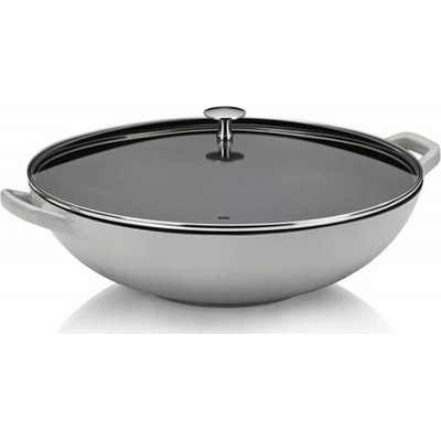Kela Wok litinový s poklicí Calido 36 cm světle šedá