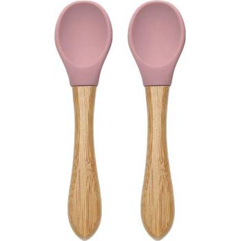 Lorelli Силиконови лъжички с бамбук Lorelli - Natural, 2 броя, Deep Pink (10230680002)