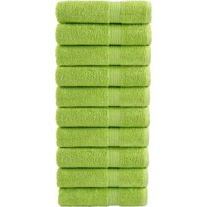 vidaXL Премиум хавлиени кърпи SOLUND 10 бр зелени 100x150 см 600 gsm (137505)