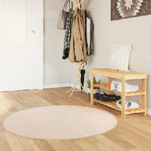 vidaXL Каса за килим MARSA Кремаво 120 x 120 cm Полиестер и PVC (42023072)