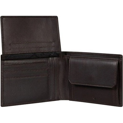 Samsonite Attack 2 Pánska kožená peňaženka SLG 047 B 10Cc + VFL + C + 2C 144446 1041 43 Ebony Brown SA